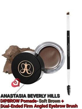 ANASTASIA BEVERLY HILLS Dipbrow Pomade Soft Brown + Dual-Ended Eyebrow Brush #12